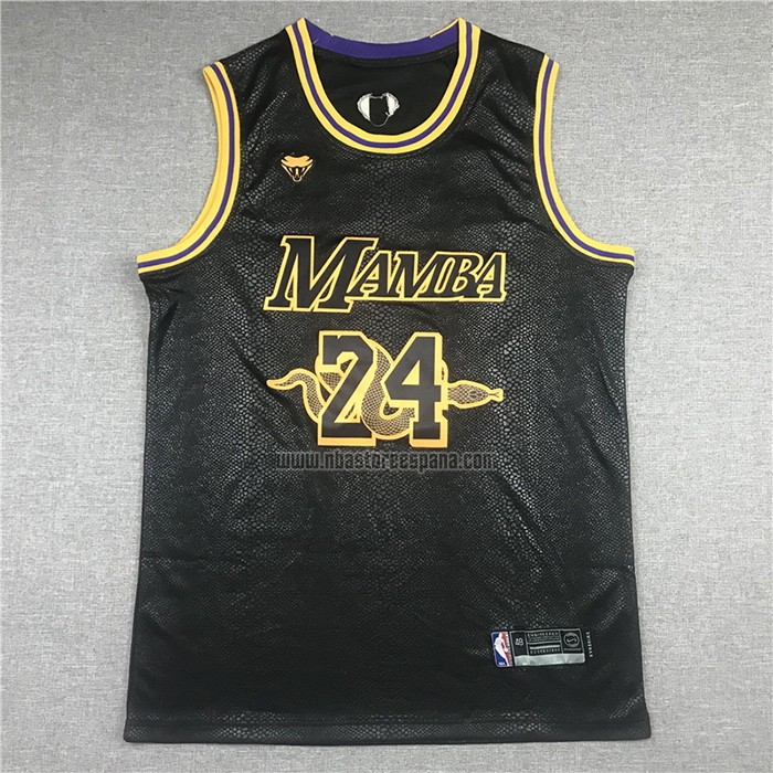 Camiseta Los Angeles Lakers Kobe Bryant NO 24 8 Black Mamba Negro